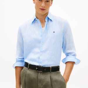 Chemise TH coupe standard à rayures en pur lin 06JA