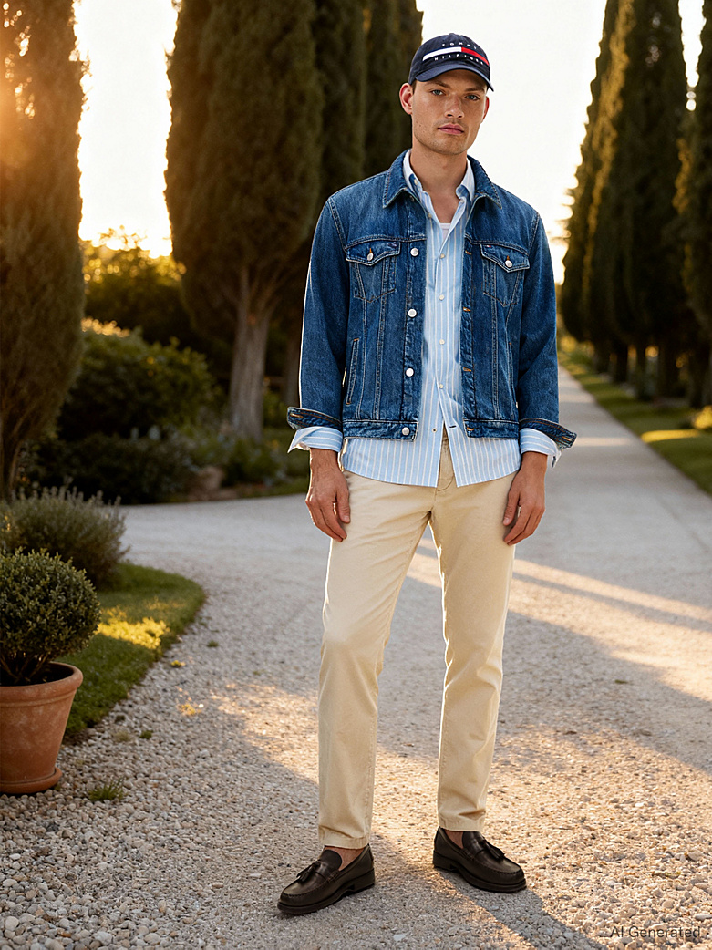 Chino TH à jambe fuselée Harlem en sergé 06HN – Image 3