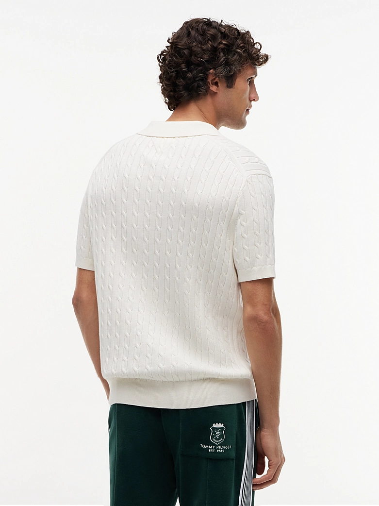 Polo TH en maille torsadée à logo brodé 06KA – Image 4