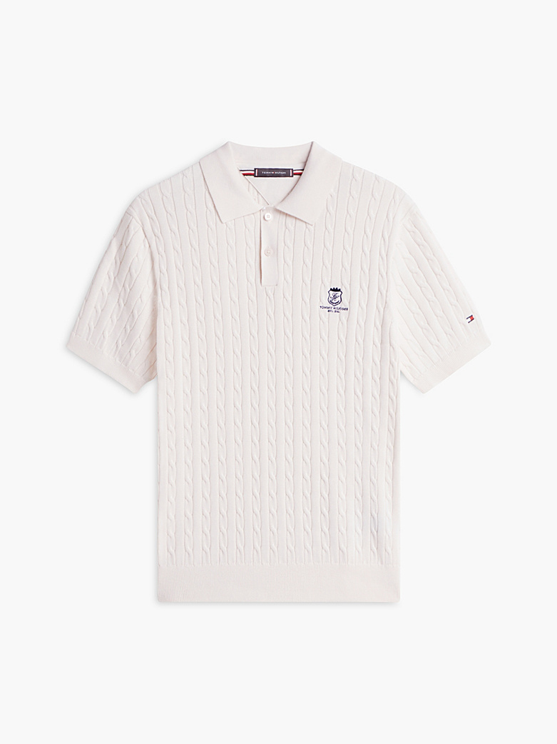 Polo TH en maille torsadée à logo brodé 06KA – Image 5