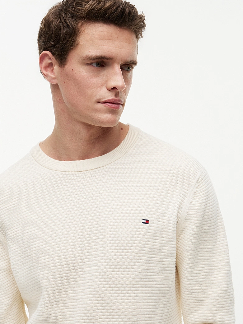 Pull TH structuré tissé teint à col ras-du-cou 06HX – Image 2