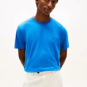 T-shirt th en jersey col ras-du-cou à drapeau brodé 06kb