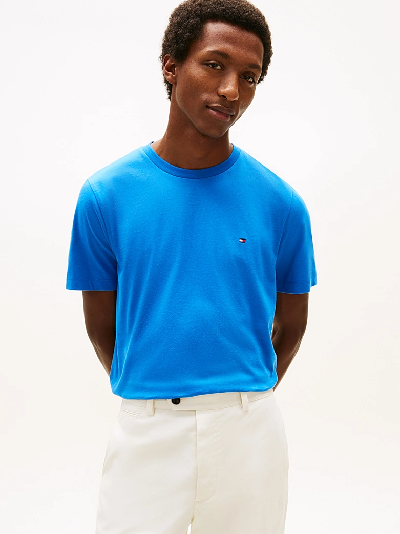 T-shirt th en jersey col ras-du-cou à drapeau brodé 06kb