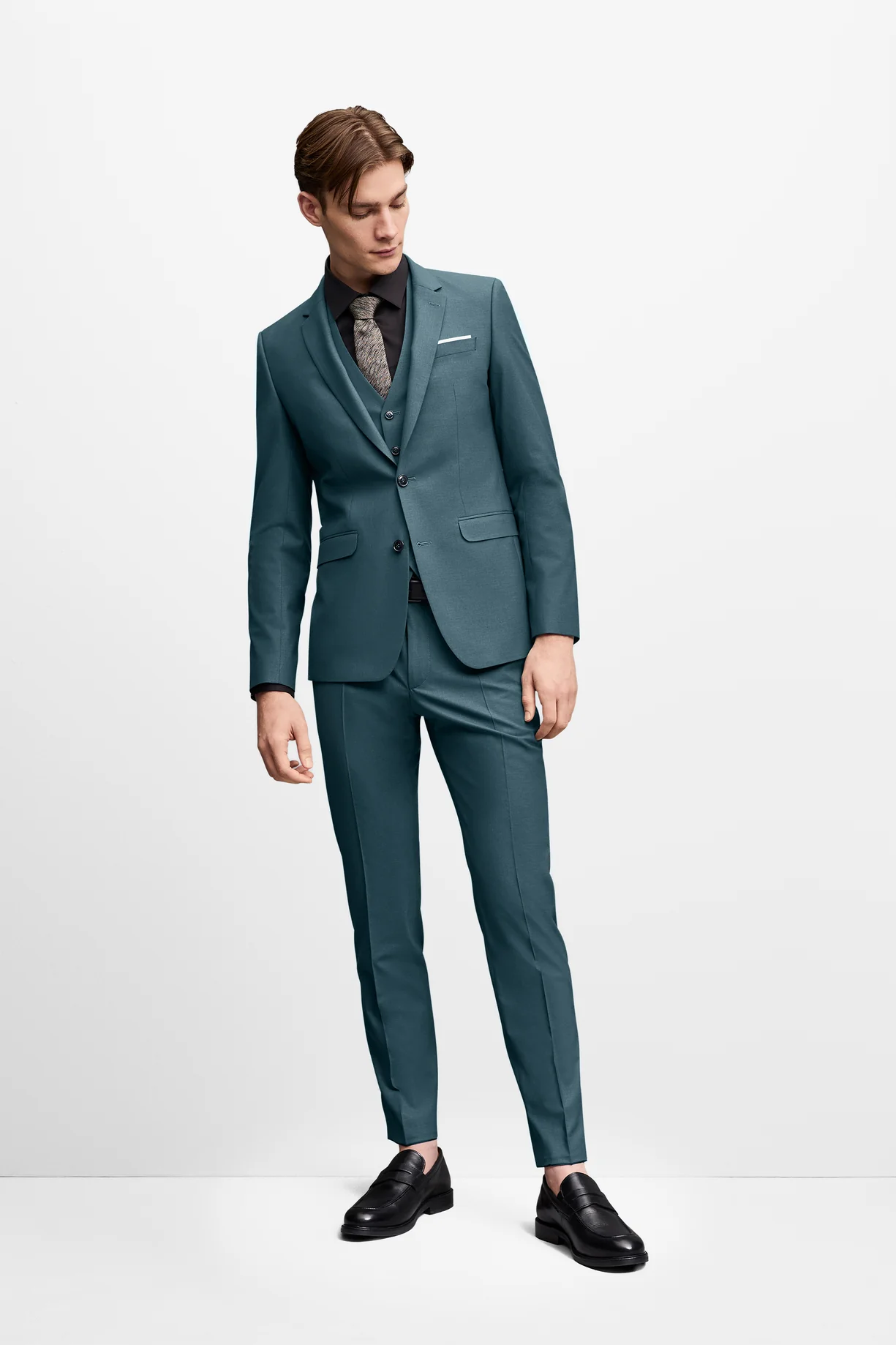 Costume Extra-Slim-Fit avec stretch performant petrole NickNoah