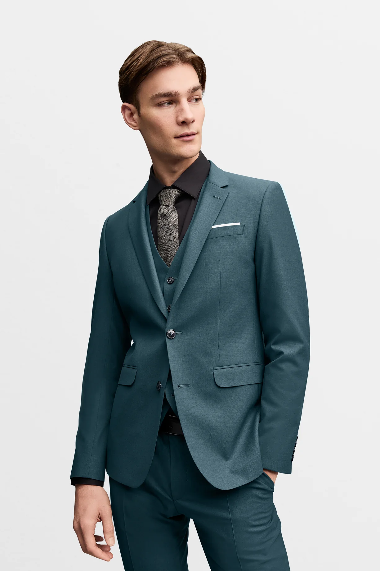 Costume Extra-Slim-Fit avec stretch performant petrole NickNoah – Image 2