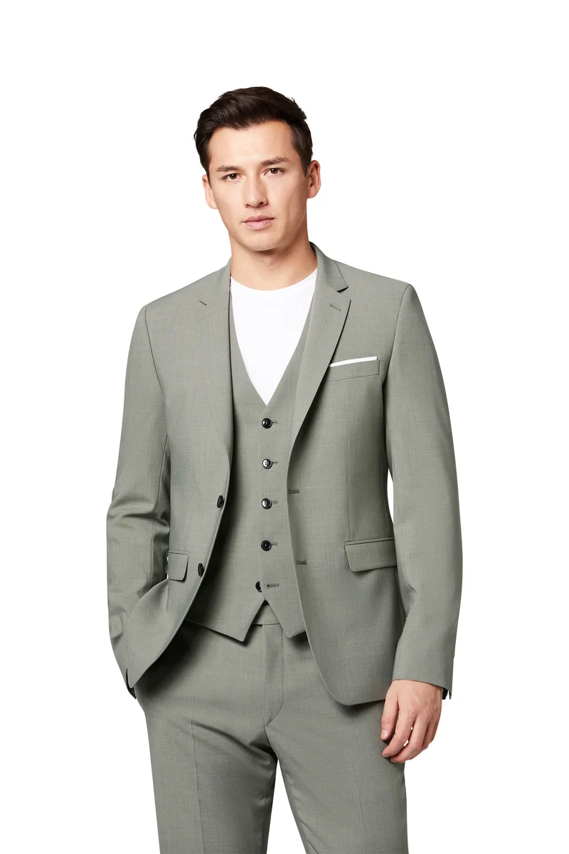 Costume Extra-Slim-Fit avec stretch performant vert sauge NICK-NOAH – Image 2