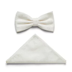 Nœud papillon et pochette  avec motif jacquard pour cérémonie mariage