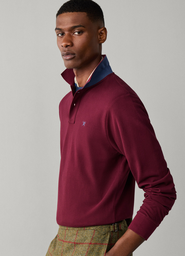 polo HACKETT coupe slim à manches longues avec logo 06X9