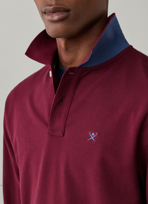 polo HACKETT coupe slim à manches longues avec logo 06X9 – Image 2