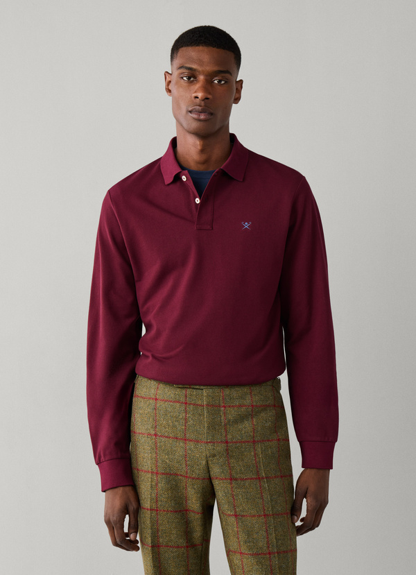 polo HACKETT coupe slim à manches longues avec logo 06X9 – Image 3