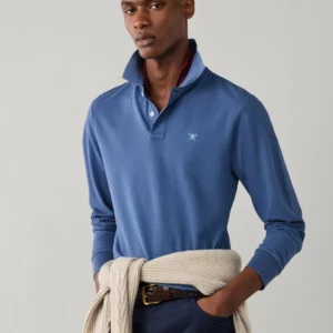 polo HACKETT coupe slim à manches longues avec logo 06XB
