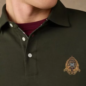 polo HACKETT coupe regular à manches longues avec blason et logo 06X1