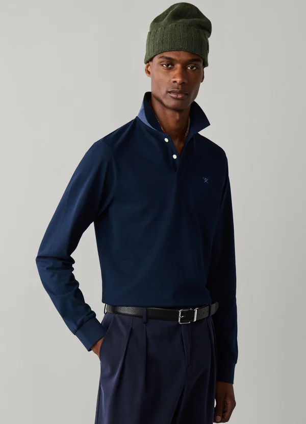 polo coupe slim à manches longues avec logo 06XA – Image 2