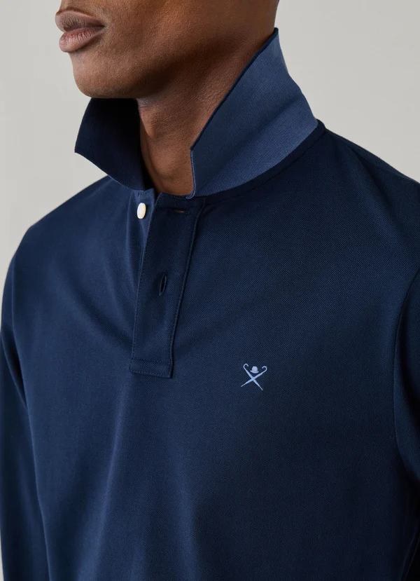 polo coupe slim à manches longues avec logo 06XA
