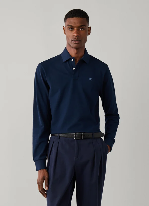 polo coupe slim à manches longues avec logo 06XA – Image 3