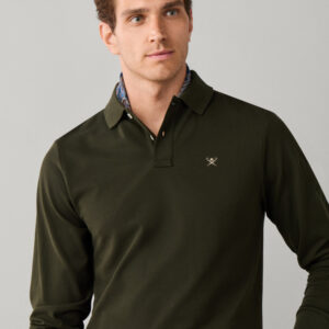 polo coupe slim à manches longues avec logo 06XC
