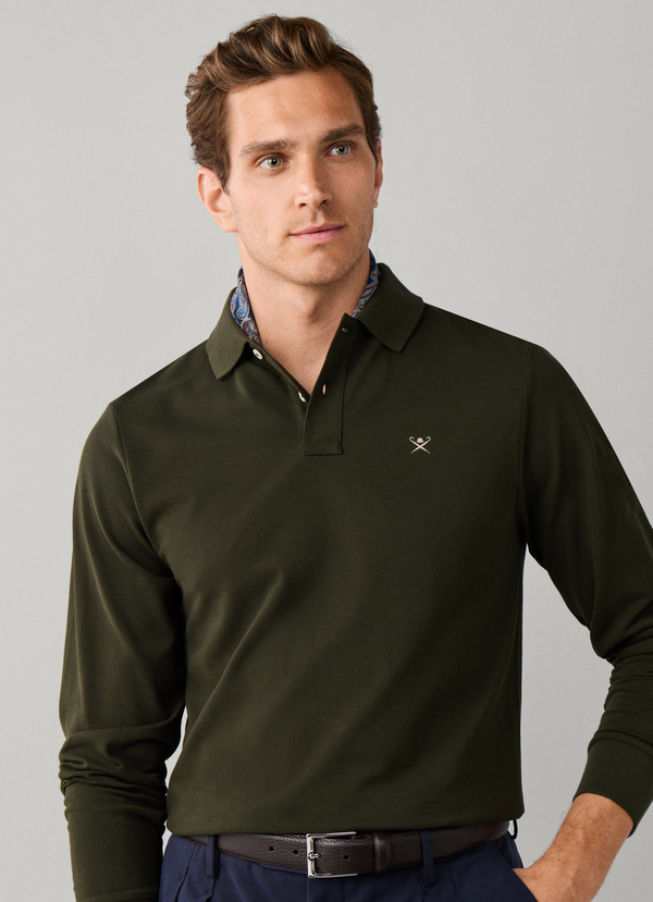 polo coupe slim à manches longues avec logo 06XC