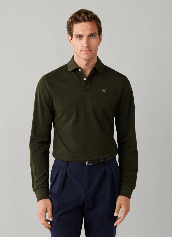 polo coupe slim à manches longues avec logo 06XC – Image 3