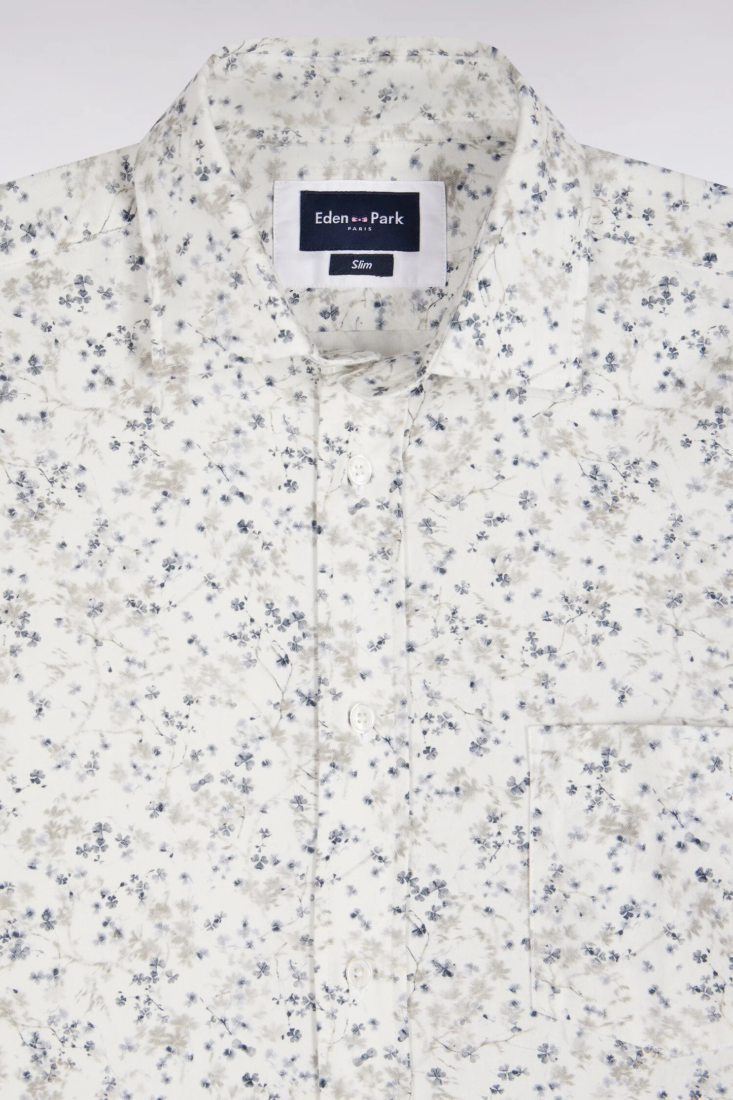 Chemise EDEN PARK en coton écru à micromotifs coupe ajustée 06RN – Image 4