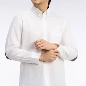 Chemise en coton blanc EDEN PARK à détails micromotifs 06RC