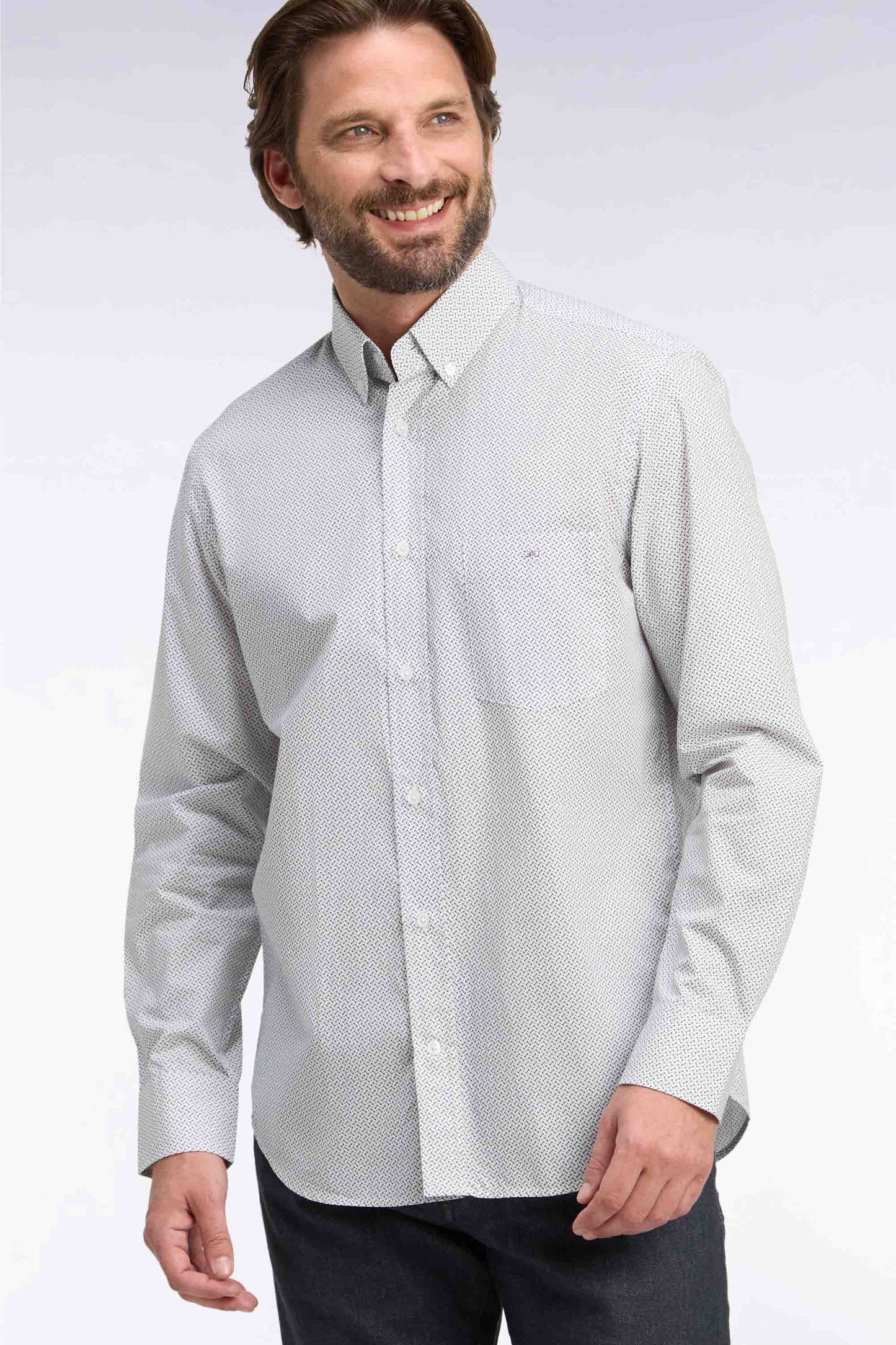 Chemise en coton blanc EDEN PARK à micromotifs nœuds papillon 06RJ
