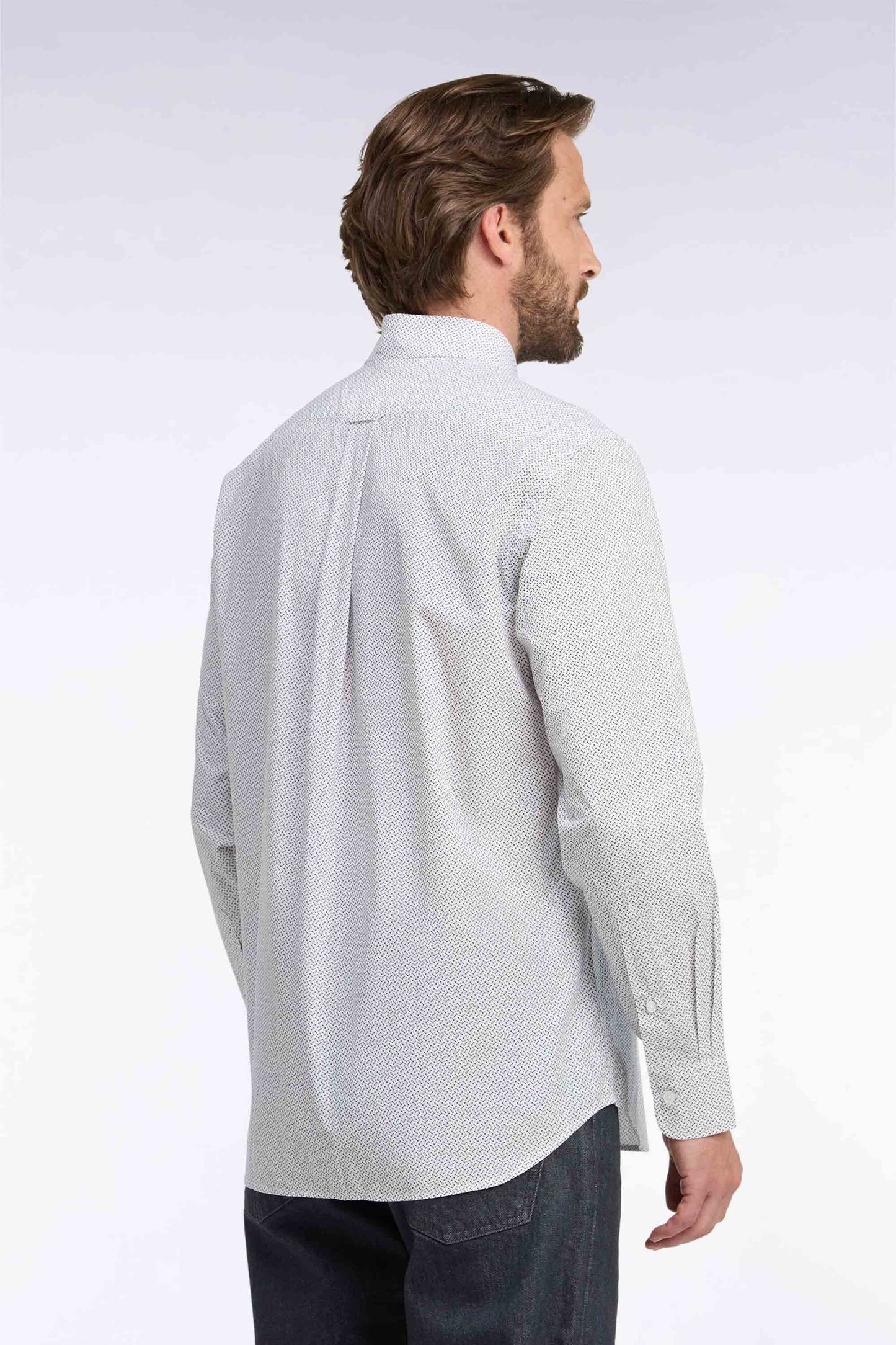 Chemise en coton blanc EDEN PARK à micromotifs nœuds papillon 06RJ – Image 3