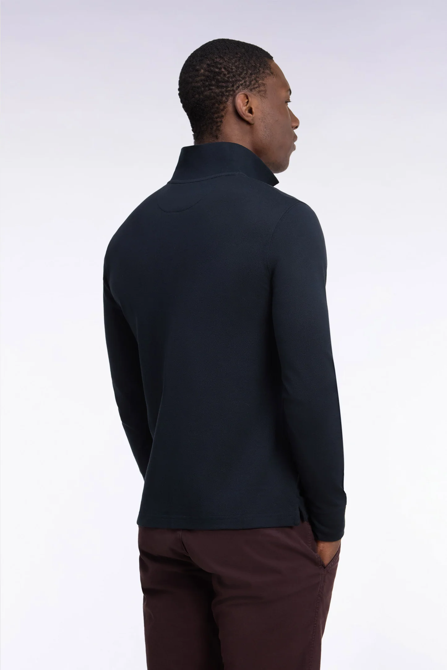 Polo manches longues EDEN PARK en coton Pima noir 06S7 – Image 3