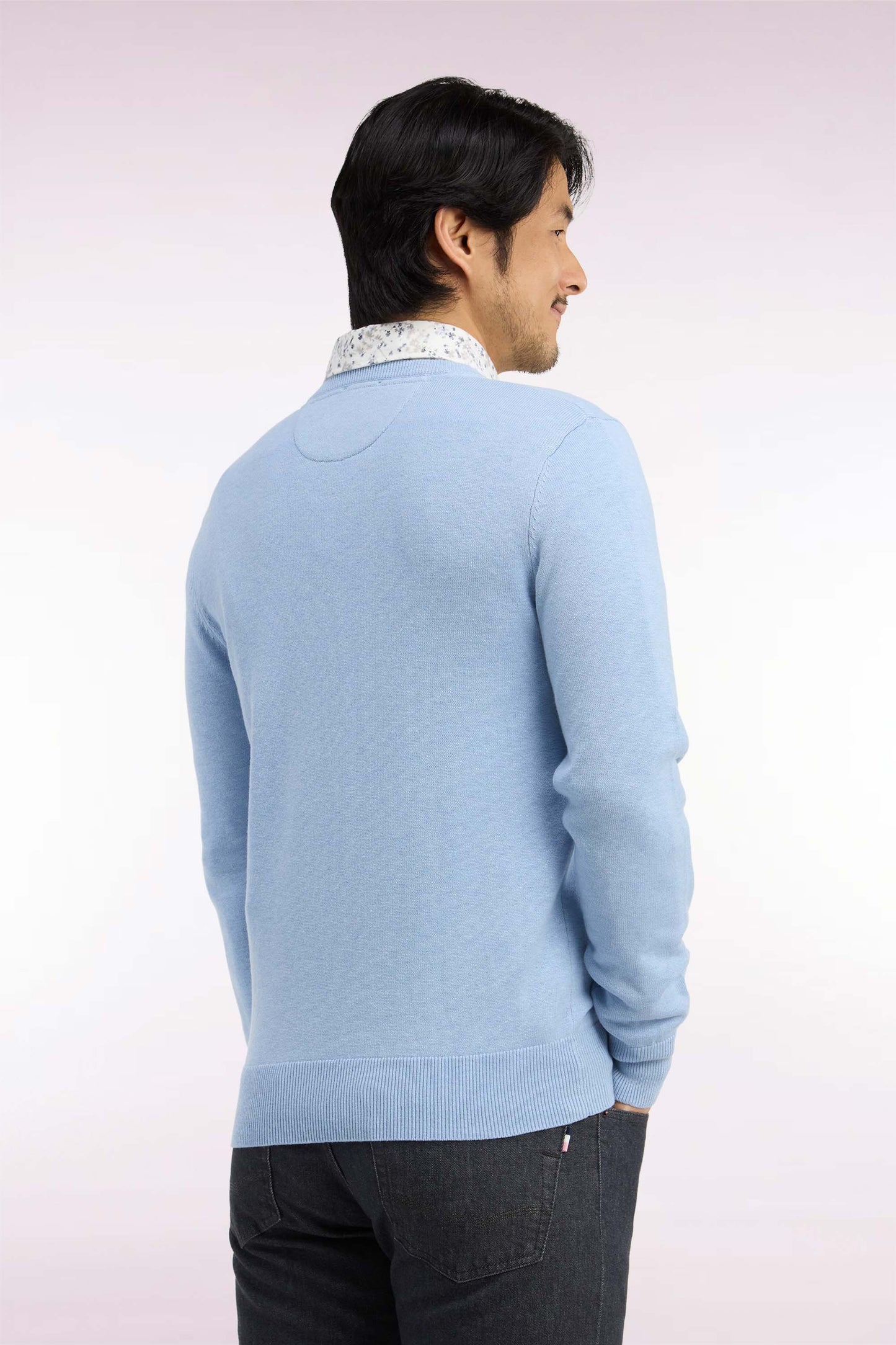 Pull col V EDEN PARK en laine et coton ciel 06SG – Image 4