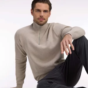Pull col camionneur EDEN PARK en coton beige 06SJ