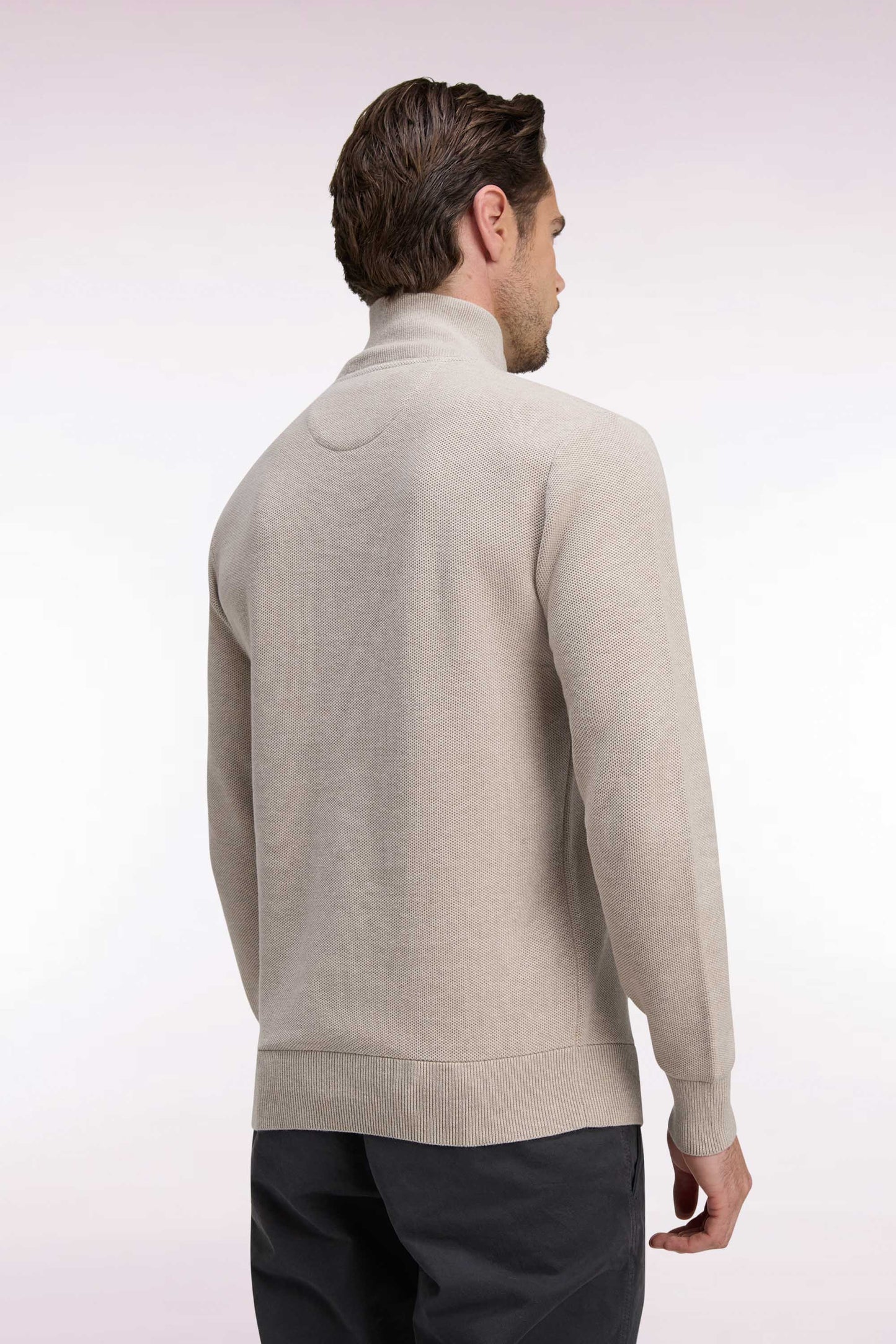 Pull col camionneur EDEN PARK en coton beige 06SJ – Image 3