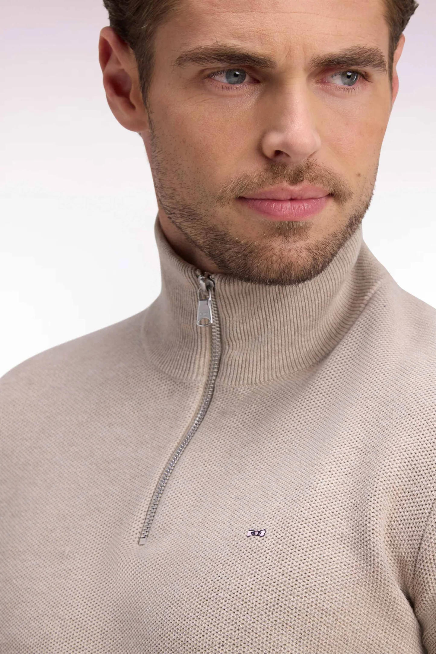 Pull col camionneur EDEN PARK en coton beige 06SJ – Image 4