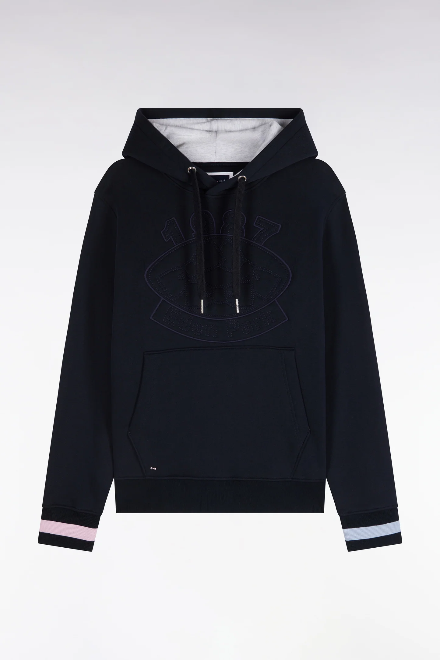 Sweatshirt à capuche EDEN PARK en molleton coton marine brodé 06SR – Image 4