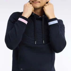 Sweatshirt à capuche EDEN PARK en molleton coton marine brodé 06SR