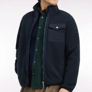 Sweatshirt zippé à bouclettes marine EDEN PARK 06XN