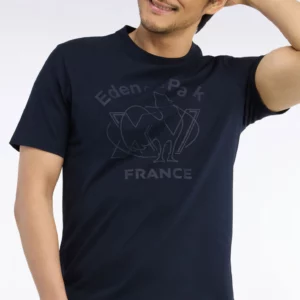 T-shirt EDEN PARK manches courtes en coton marine sérigraphie XV de France 06V7