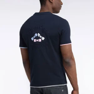 T-shirt manches courtes EDEN PARK en coton marine sérigraphie dos 06V1