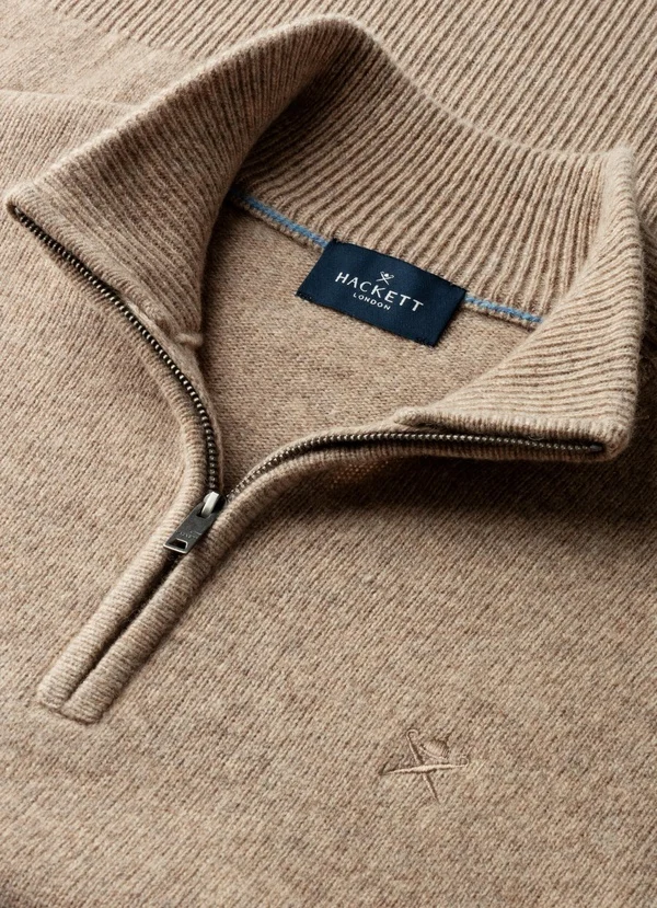 pull HACKETT en laine d'agneau à demi-zip 06XK – Image 5