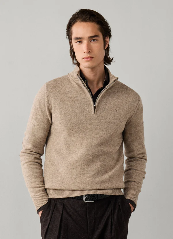 pull HACKETT en laine d'agneau à demi-zip 06XK – Image 3