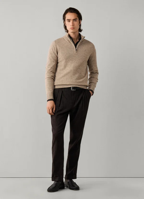 pull HACKETT en laine d'agneau à demi-zip 06XK – Image 4